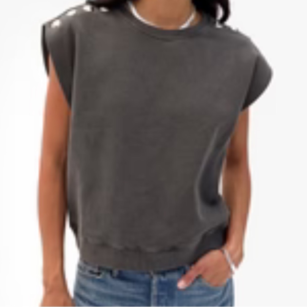 Clare V Charcoal Le Vest Muscle sweatshirt